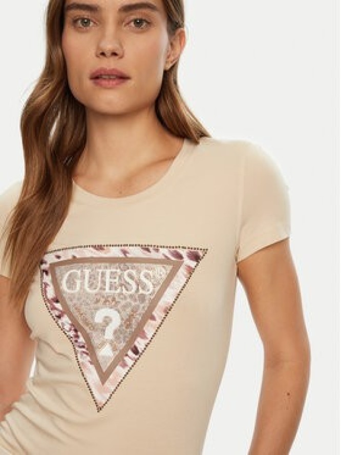 Guess T-Shirt W5RI22 J1314 Écru Regular Fit