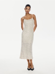 Sukienka z cekinami - srebrny
