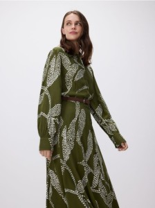 Sukienka z paskiem - oliwkowy