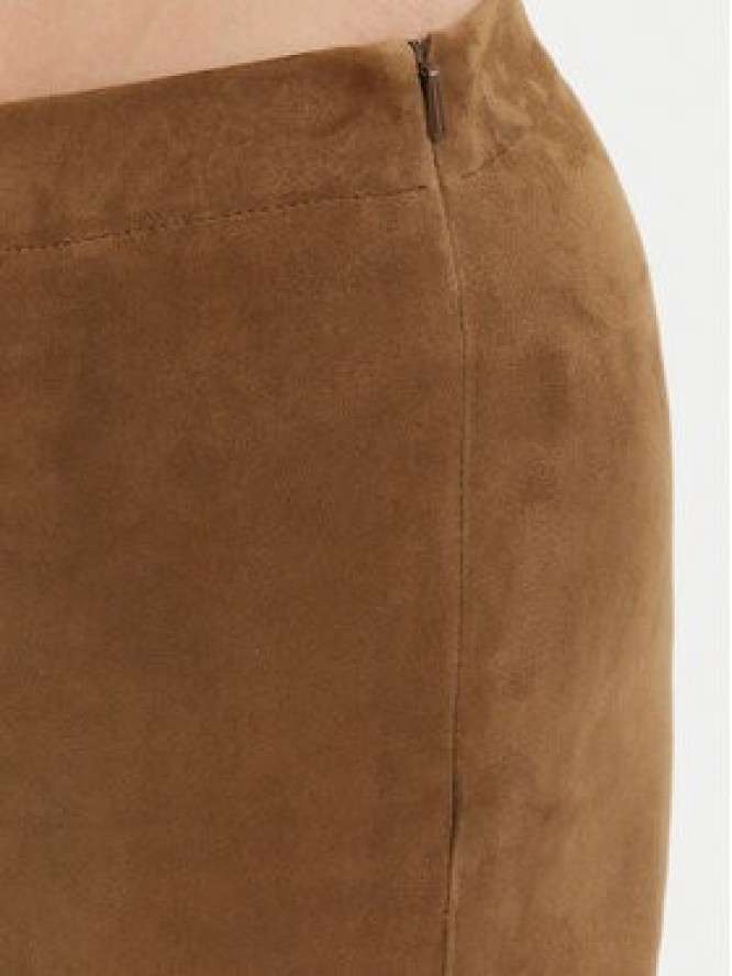 Serge Pariente Spodnie skórzane Strechy Vs Brązowy Slim Fit