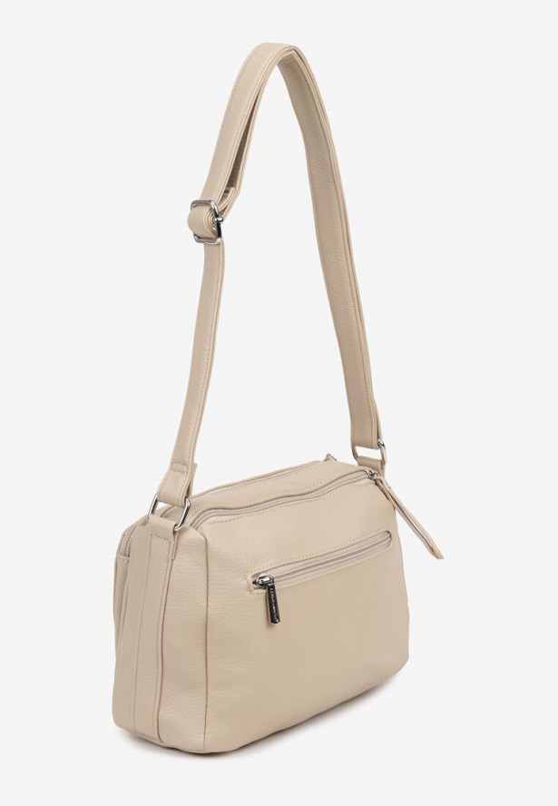 Jasnobeżowa Trzykomorowa Torebka Listonoszka Jenanissea