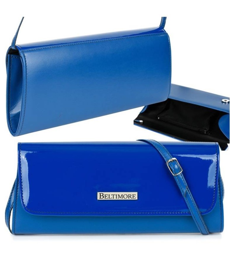 Torebka damska kopertówka wieczorowa chabrowa Beltimore W20