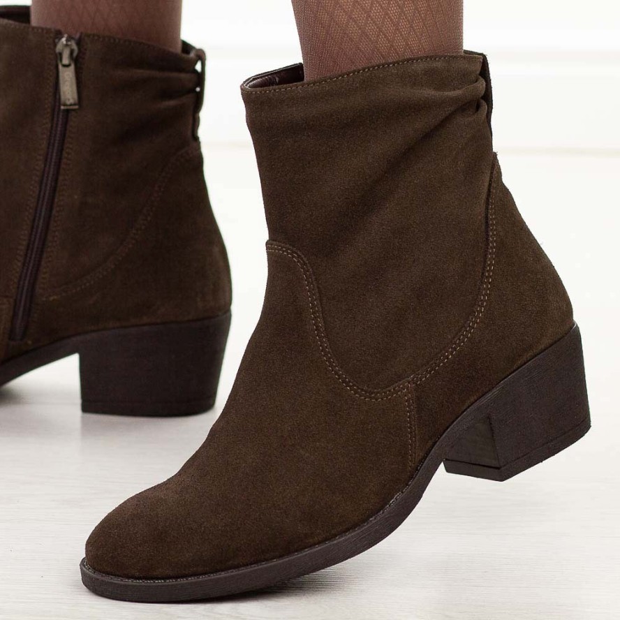 Czekoladowe zimowe Polskie kowbojki damskie Gregors 869