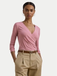 LAUREN RALPH LAUREN Bluzka 200824366027 Różowy Slim Fit