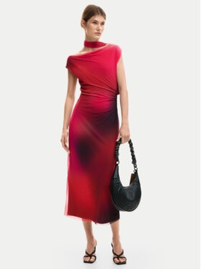 Desigual Sukienka koktajlowa Maine 26SWVK19 Czerwony Slim Fit