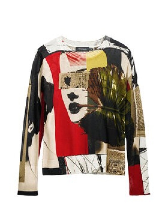Desigual Sweter Collagelacro 25SWJF27 Kolorowy Regular Fit