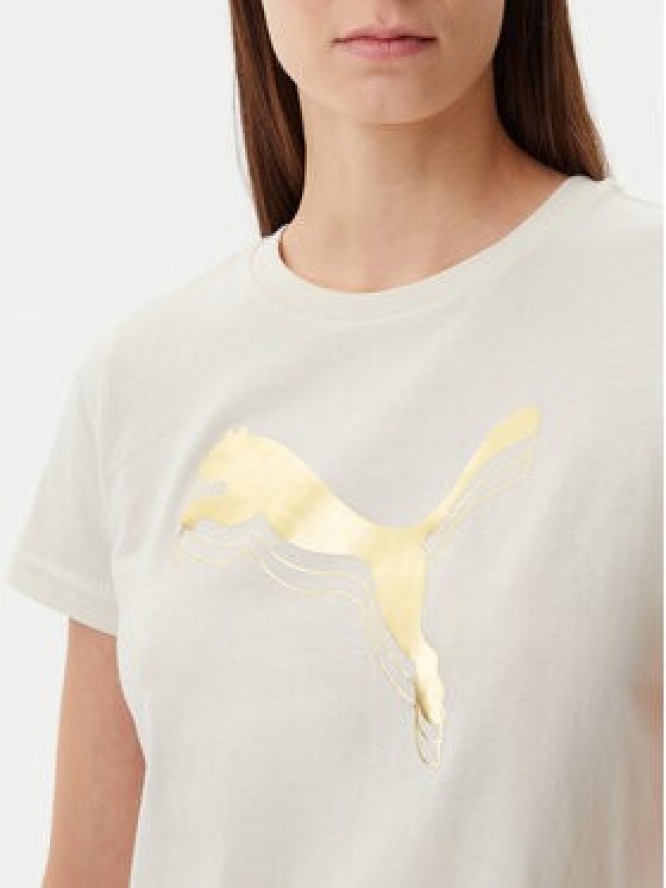 Puma T-Shirt Essentials Metallic 684995 Beżowy Regular Fit