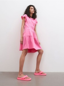 Bawełniana sukienka - różowy