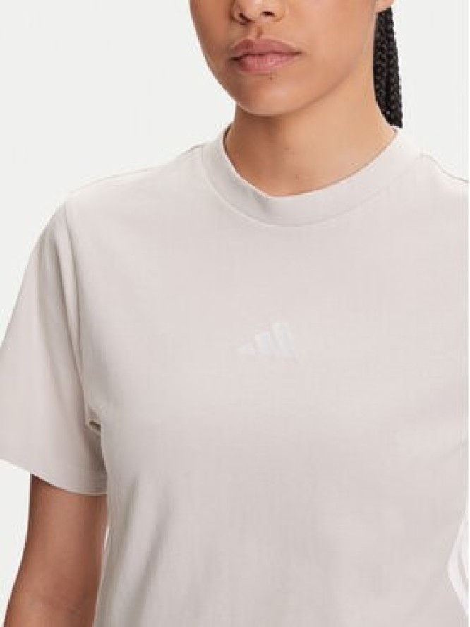 adidas T-Shirt Essentials 3-Stripes JE1237 Beżowy Regular Fit