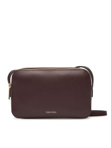 Calvin Klein Torebka Foil Logo Elongated Camera Bag LV04F3276G Bordowy