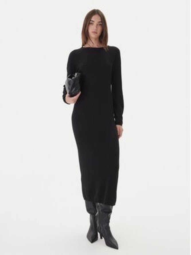 Kontatto Sukienka dzianinowa 3M0964C Czarny Slim Fit