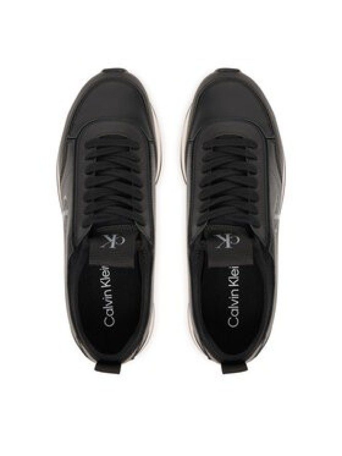 Calvin Klein Sneakersy Retro Runner Sock Panl Lth Neo HW0HW03118 Czarny