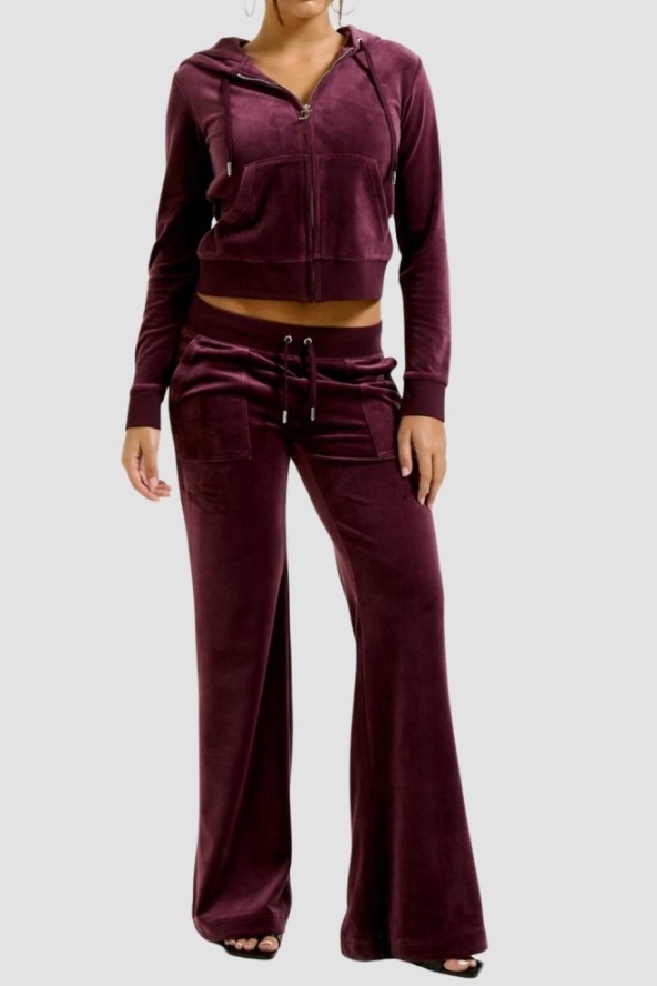 JUICY COUTURE Fioletowa damska bluza Robertson Hoodie, Rozmiar M