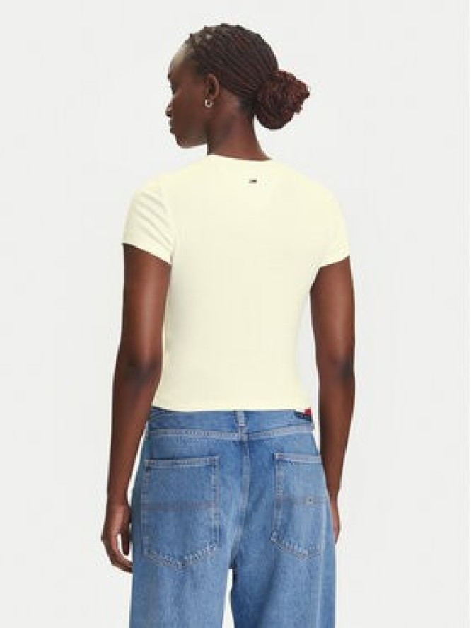 Tommy Jeans T-Shirt DW0DW21421 Écru Slim Fit