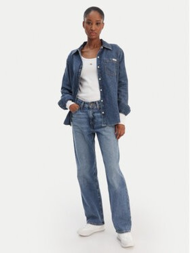 Calvin Klein Jeans Koszula jeansowa LV047E742G Granatowy Regular Fit