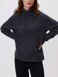 Wełniany sweter z kaszmirem - ciemnoszary