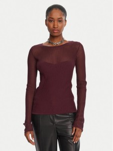 Patrizia Pepe Sweter 8K0305/K143-M536 Bordowy Regular Fit
