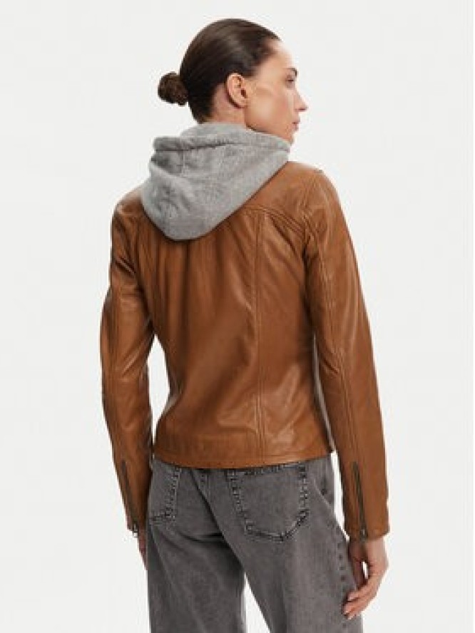 Serge Pariente Kurtka skórzana 77040 Brązowy Regular Fit