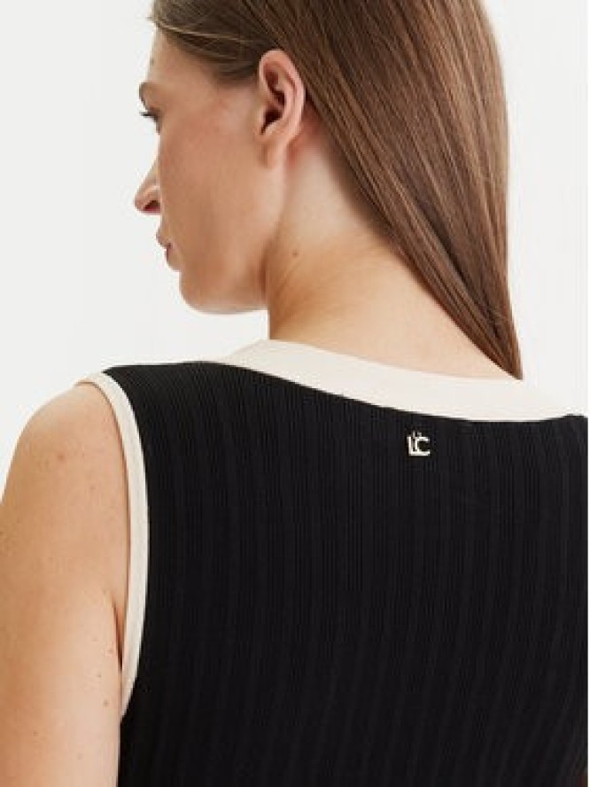 LOLA CASADEMUNT Sukienka dzianinowa LS2616160 Czarny Regular Fit