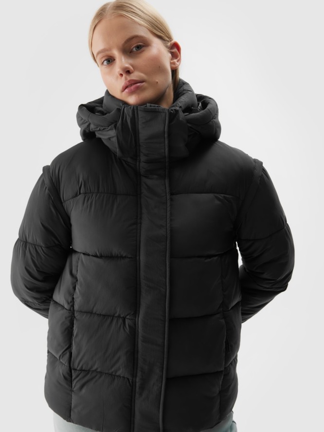4F Kurtka puchowa 2w1 z wypełnieniem syntetycznym damska - czarna XS