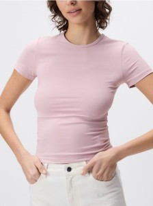 Gładki t-shirt - pastelowy róż