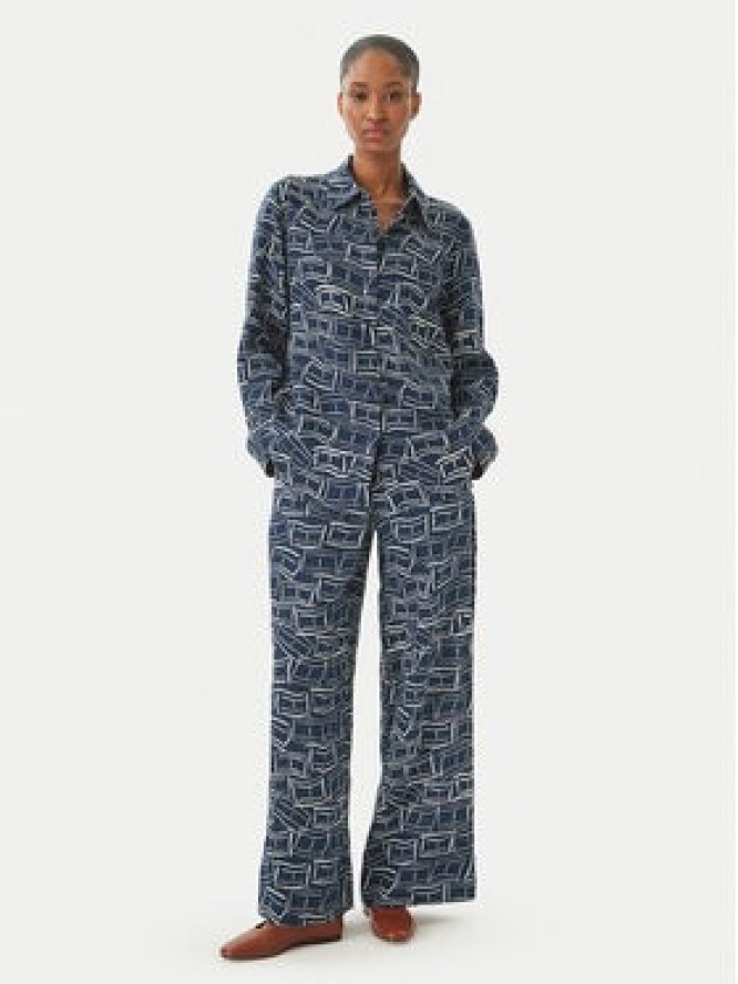 Tommy Hilfiger Spodnie materiałowe WW0WW48970 Granatowy Wide Leg