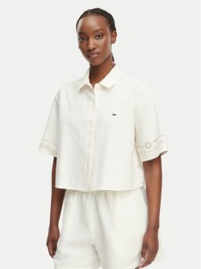 Tommy Jeans Koszula DW0DW22214 Kremowy Relaxed Fit