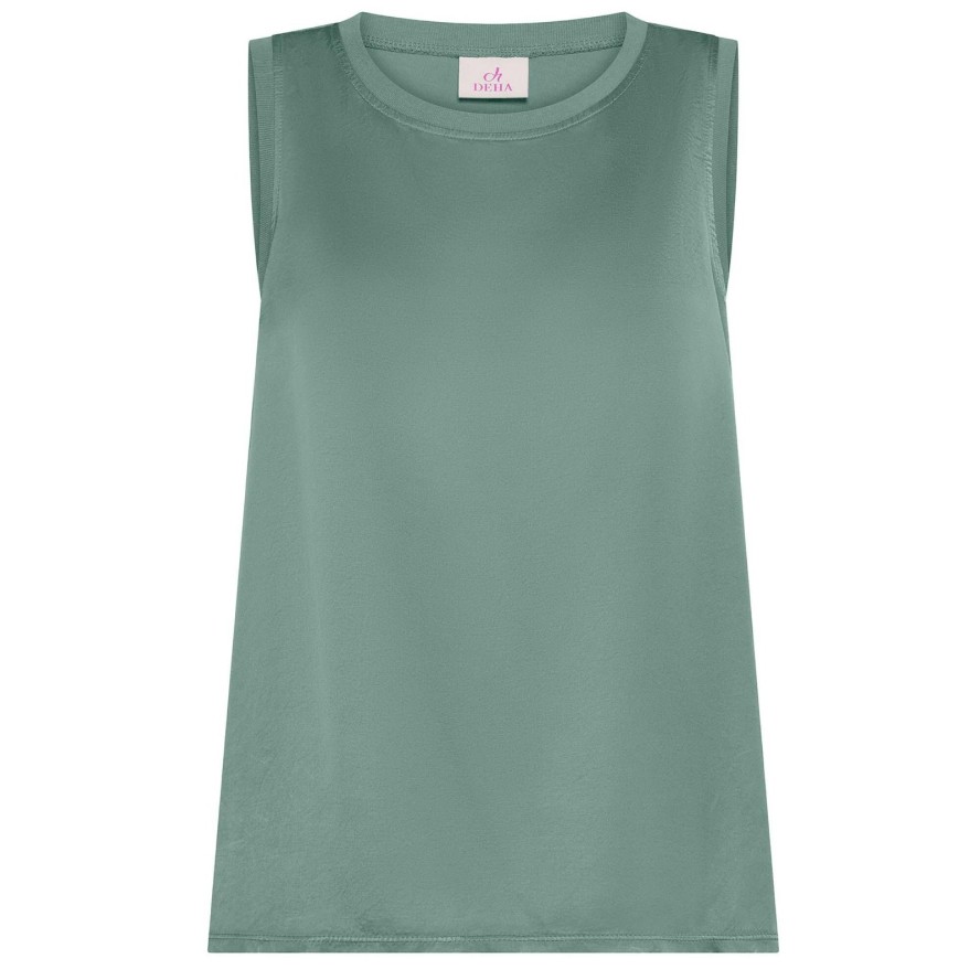 Canotta Deha Flared Satin Front Top Damskie