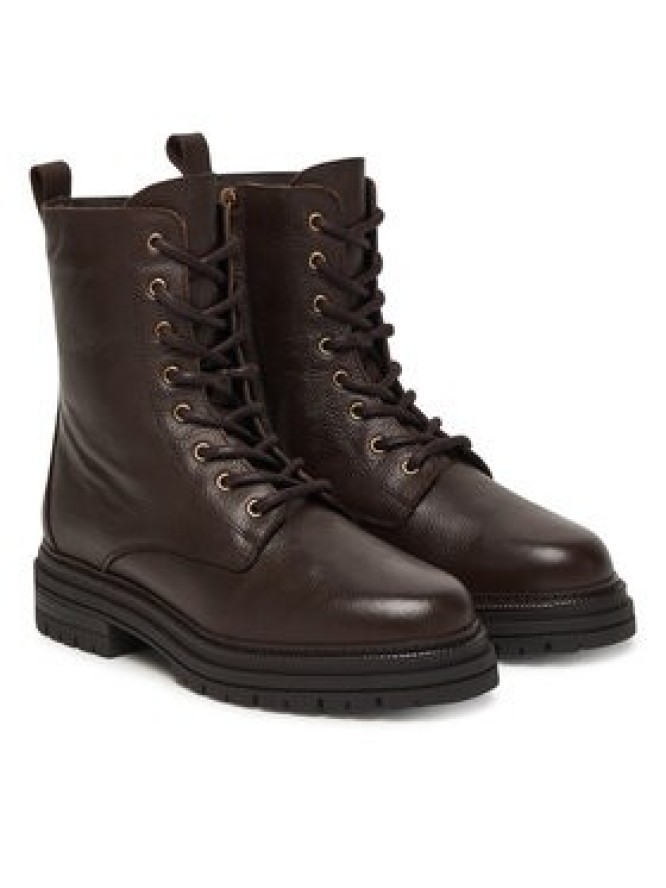 Tommy Hilfiger Trapery Th Plaque Pebble Lace Boot Warm FW0FW08767 Brązowy