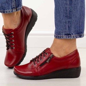 Czerwone Polskie półbuty damskie Gregors 759