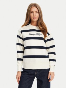Tommy Hilfiger Bluza Script WW0WW45743 Écru Regular Fit