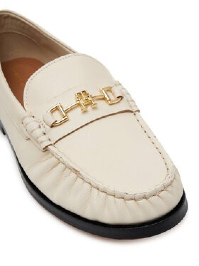Tommy Hilfiger Półbuty Soft Leather Horsebit Loafer FW0FW08414 Écru