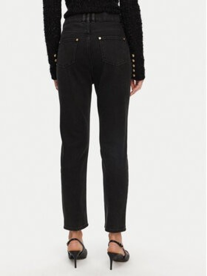 Balmain Jeansy DF1MG007DB67 Czarny Slim Fit