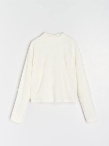 Bluzka ze strukturalnym wzorem - kremowy