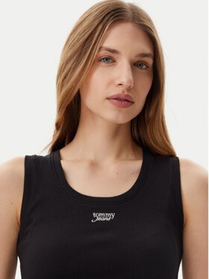 Tommy Jeans Top DW0DW21369 Czarny Slim Fit