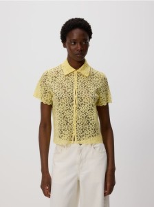 Koronkowa koszula - jasnożółty
