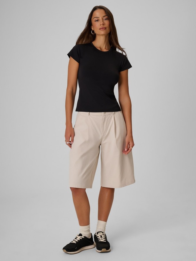 4F T-shirt slim gładki damski - czarny XS