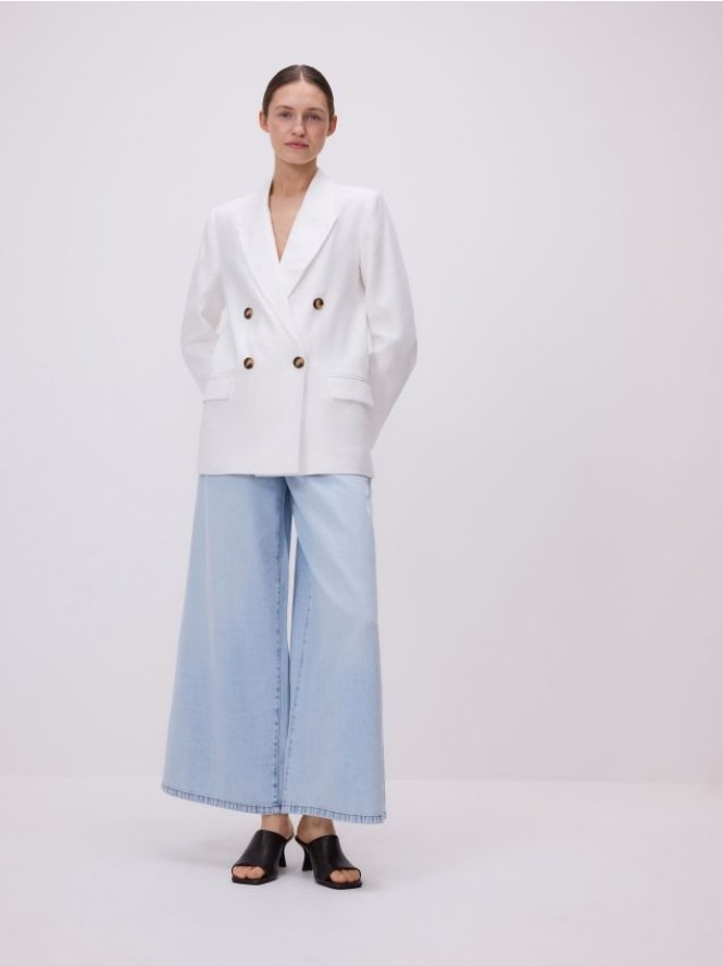 Lniana marynarka - złamana biel