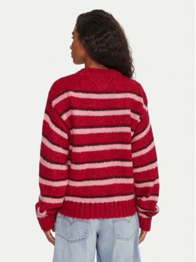 Tommy Jeans Sweter Badge DW0DW21679 Czerwony Relaxed Fit
