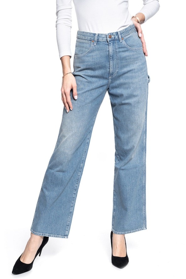 SPODNIE DAMSKIE WRANGLER MOM RELAX CARPENTER SUNFADE W26CQ3180 112128025