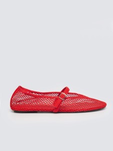 baleriny damskie z siatki czerwone tt274942 603