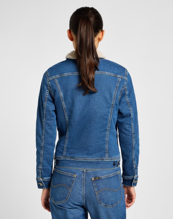 LEE DAMSKA KURTKA JEANSOWA LEE SHERPA RIDER MIDDLE OF THE OCEAN 112355107