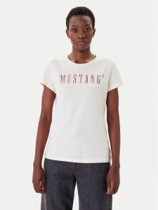 Mustang T-Shirt Loa 1016146 Écru Slim Fit