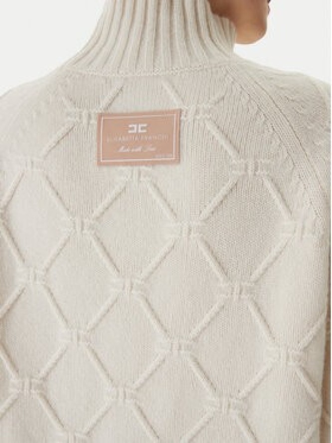 Elisabetta Franchi Sweter MK-55T-57E2 Biały Regular Fit