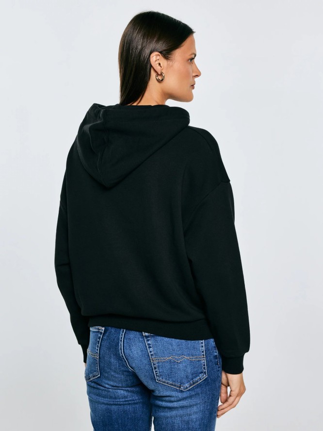 bluza damska z kapturem czarna susana 906