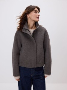 Kurtka handmade z wełną - szary