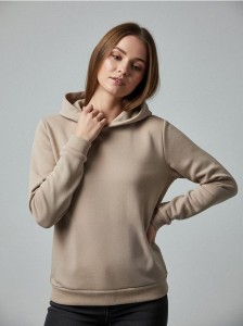 Bluza hoodie basic - beżowy