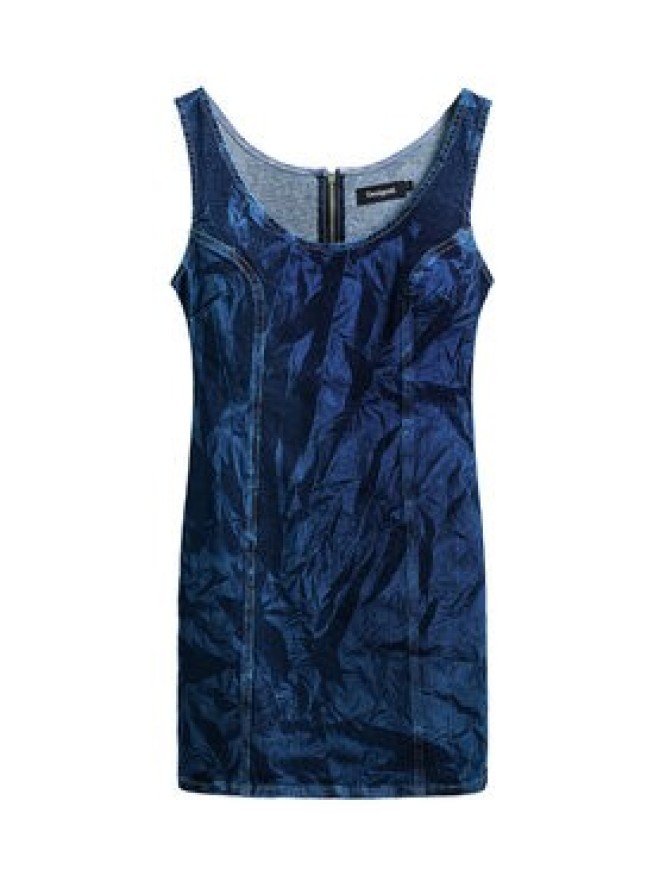 Desigual Sukienka jeansowa 25SWVD01 Granatowy Slim Fit