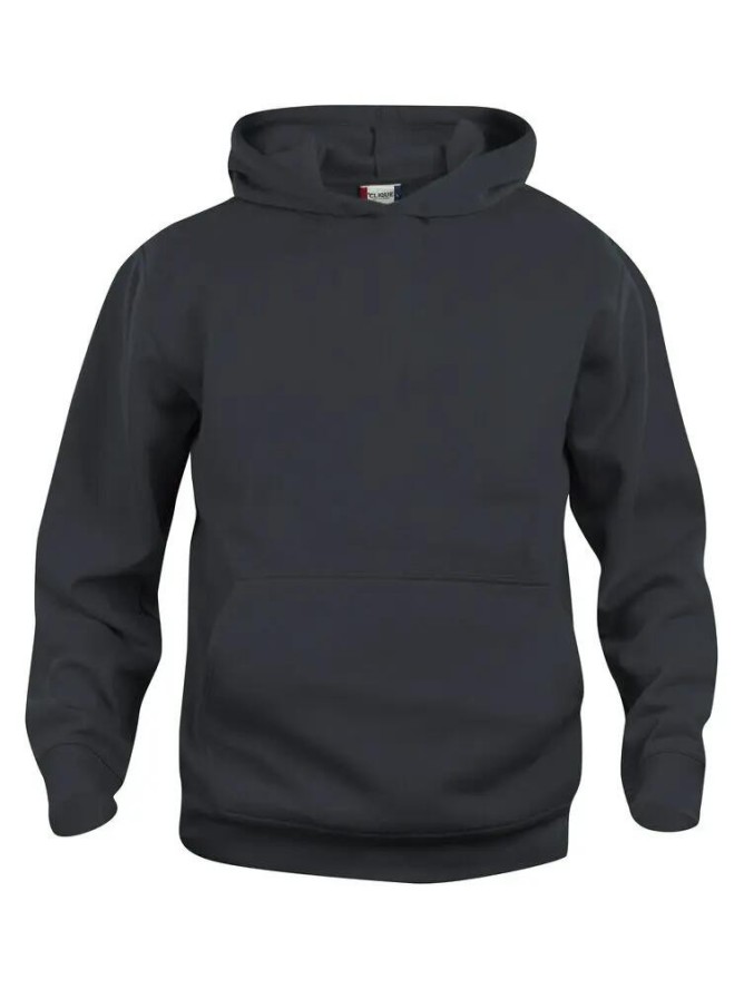 clique Basic Hoody Junior – bluza z kapturem czarna, miękka i odporna na piling