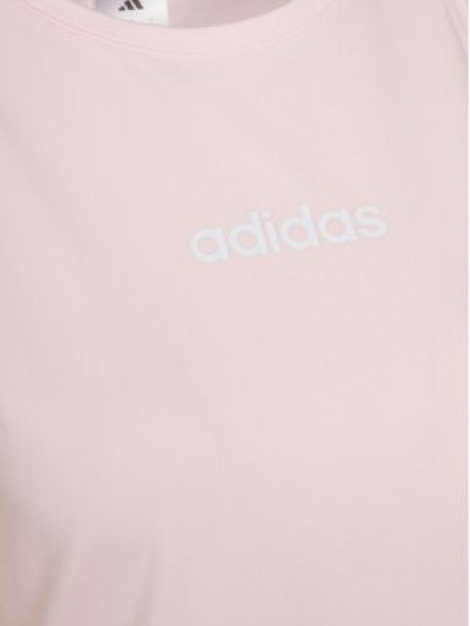 adidas Top Essentials Linear JC5797 Różowy Slim Fit